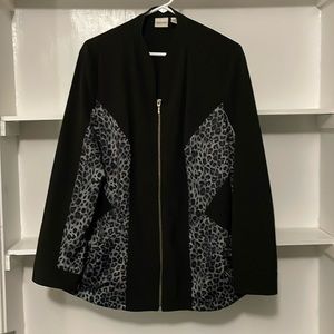 Zenergy by Chico’s Stylish Athletic Jacket with Animal Print Accents, full zip